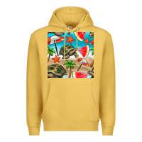 Antique Gold tortoise watermelon beach seamless pattern Premium Hoodie - BundleAndBundleShop