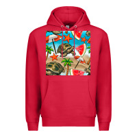 Cardinal tortoise watermelon beach seamless pattern Premium Hoodie - BundleAndBundleShop