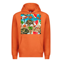 Carrot tortoise watermelon beach seamless pattern Premium Hoodie - BundleAndBundleShop
