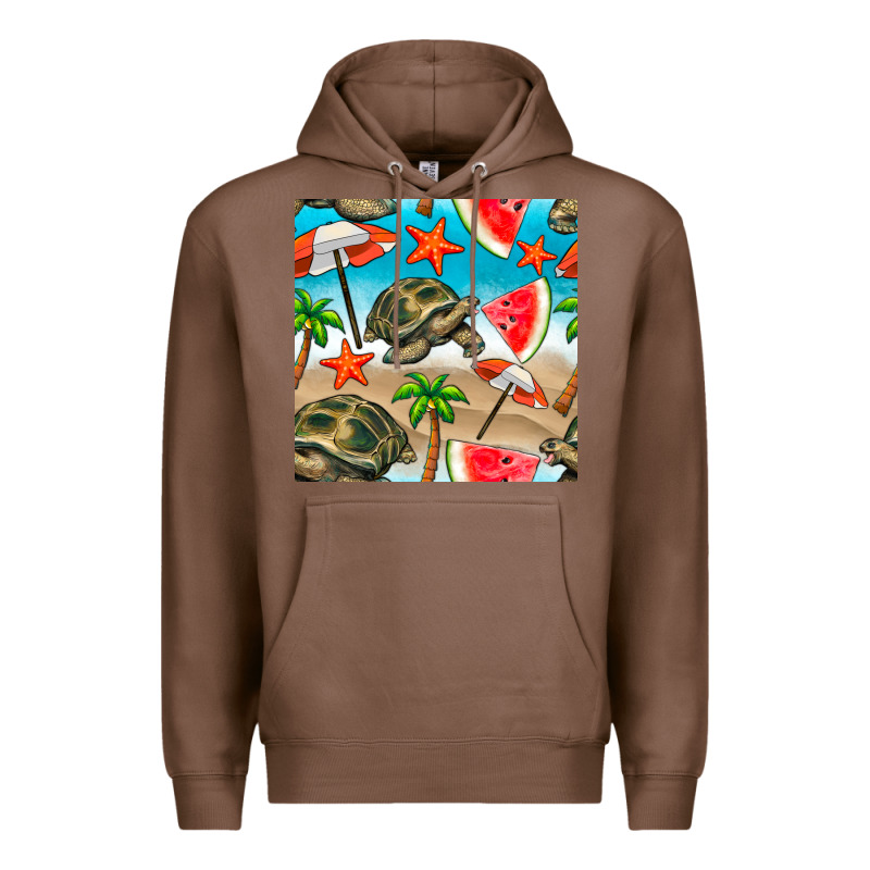 Tortoise Watermelon Beach Seamless Pattern Premium Hoodie by BundleAndBundleShop | Teevron