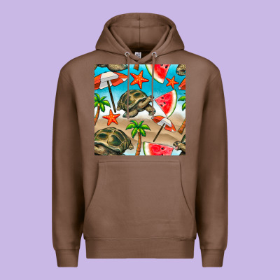 Tortoise Watermelon Beach Seamless Pattern Premium Hoodie Designed By Bundleandbundleshop