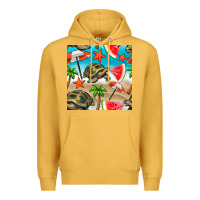 Mustard tortoise watermelon beach seamless pattern Premium Hoodie - BundleAndBundleShop