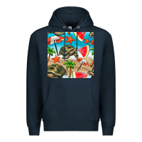 Navy tortoise watermelon beach seamless pattern Premium Hoodie - BundleAndBundleShop