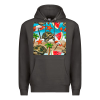 Smoke tortoise watermelon beach seamless pattern Premium Hoodie - BundleAndBundleShop