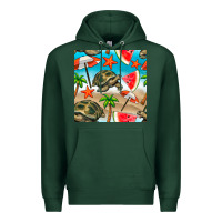 Sports Green tortoise watermelon beach seamless pattern Premium Hoodie - BundleAndBundleShop