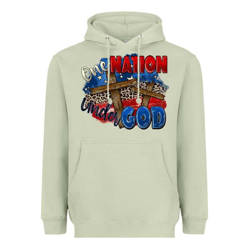 One Nation Under God Heavyweight Hoodie by Zillion Design Studio | Teevron