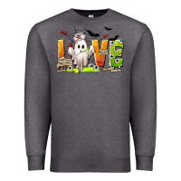 Charcoal Heather Love Nurse Halloween Premium Sweatshirt - texasbilliewilder