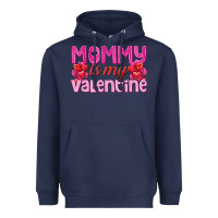 Navy mommy is valentine Heavyweight Hoodie - texasbilliewilder