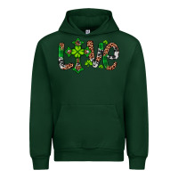 Forest Green Western St. Patrick's Day Love Cross Urban Hoodie - Artiststas