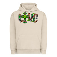 Pigment French Oak Western St. Patrick's Day Love Cross Urban Hoodie - Artiststas