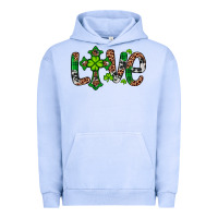 Pigment Grape Ice Western St. Patrick's Day Love Cross Urban Hoodie - Artiststas