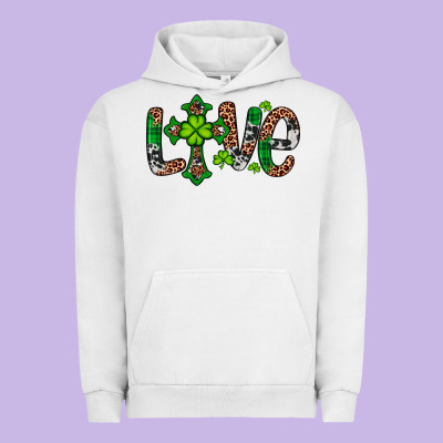 Western St. Patrick's Day Love Cross Urban Hoodie Designed By Artiststas