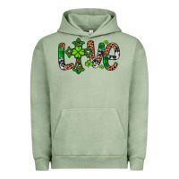 Pigment Oil Green Western St. Patrick's Day Love Cross Urban Hoodie - Artiststas