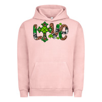 Pigment Salmon Western St. Patrick's Day Love Cross Urban Hoodie - Artiststas