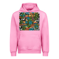 Fuchsia Pink cactus gemstone Urban Hoodie - AdoDesignShop