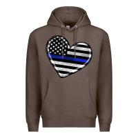 Coffee american thin blue line flag Premium Hoodie - Artiststas