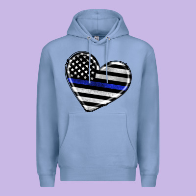 American Thin Blue Line Flag Premium Hoodie Designed By Artiststas