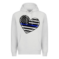 Dove Grey american thin blue line flag Premium Hoodie - Artiststas