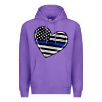 Purple american thin blue line flag Premium Hoodie - Artiststas