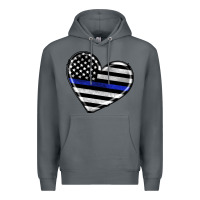 Rock american thin blue line flag Premium Hoodie - Artiststas