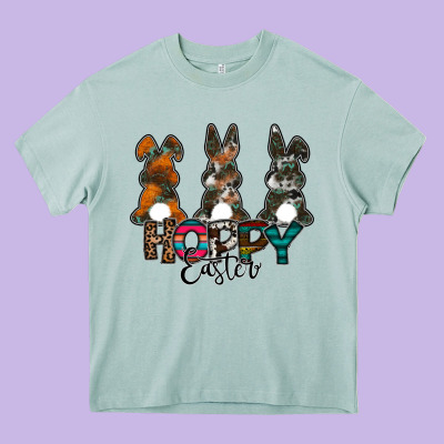 Hoppy Easter Heavy Core Tee Designed By Cowhidedigitalart