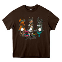 Chocolate Brown Hoppy Easter Heavy Core Tee - CowhideDigitalArt