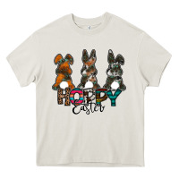 Cream Hoppy Easter Heavy Core Tee - CowhideDigitalArt