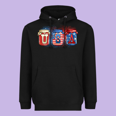Usa Mason Jars Heavyweight Hoodie Designed By Zillion Design Studio