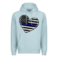 Blue Mist american thin blue line flag Premium Hoodie - Artiststas