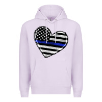 Lilac american thin blue line flag Premium Hoodie - Artiststas