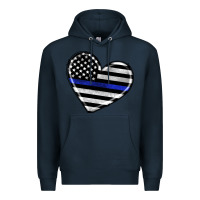 Navy american thin blue line flag Premium Hoodie - Artiststas