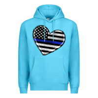 Ocean Blue american thin blue line flag Premium Hoodie - Artiststas