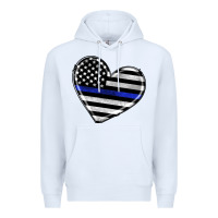 White american thin blue line flag Premium Hoodie - Artiststas