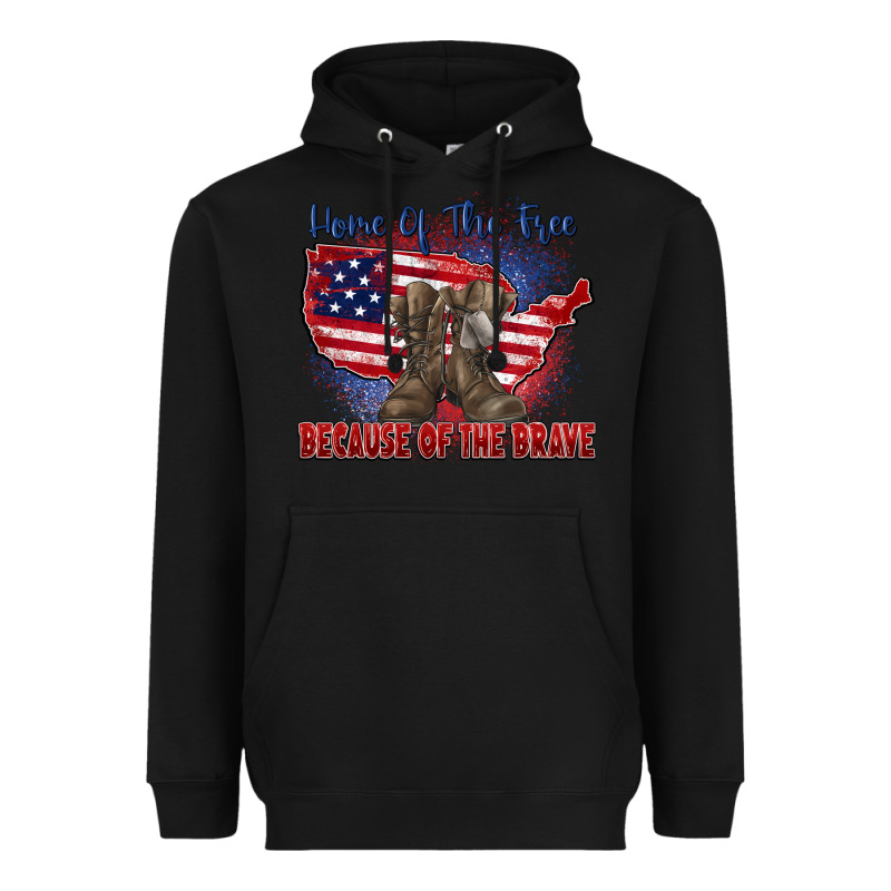 Home Of The Free Because Of The Brave Heavyweight Hoodie by Zillion Design Studio | Teevron