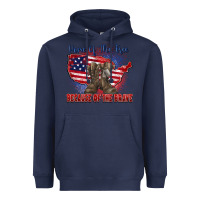 Navy home of the free because of the brave Heavyweight Hoodie - Zillion Design Studio
