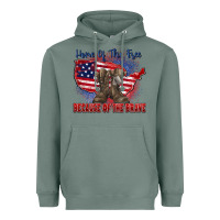 Sage home of the free because of the brave Heavyweight Hoodie - Zillion Design Studio
