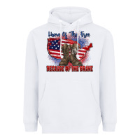 White home of the free because of the brave Heavyweight Hoodie - Zillion Design Studio