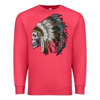 Cardinal skull with indian headdress Premium Sweatshirt - RanaPortraitStore