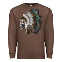 Chestnut skull with indian headdress Premium Sweatshirt - RanaPortraitStore