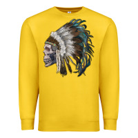 Lemon skull with indian headdress Premium Sweatshirt - RanaPortraitStore