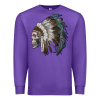 Purple skull with indian headdress Premium Sweatshirt - RanaPortraitStore