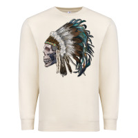 Sandshell skull with indian headdress Premium Sweatshirt - RanaPortraitStore