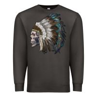 Smoke skull with indian headdress Premium Sweatshirt - RanaPortraitStore