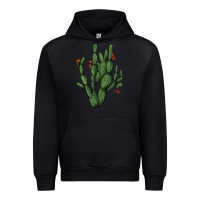 Black cactus with flowers Urban Hoodie - AdoDesignShop