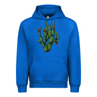 Cobalt cactus with flowers Urban Hoodie - AdoDesignShop
