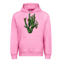 Fuchsia Pink cactus with flowers Urban Hoodie - AdoDesignShop