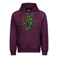 Mauve Wine cactus with flowers Urban Hoodie - AdoDesignShop
