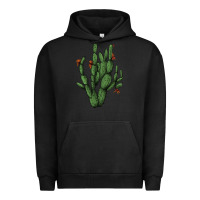 Pigment Black cactus with flowers Urban Hoodie - AdoDesignShop