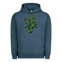 Pigment Midnight Navy cactus with flowers Urban Hoodie - AdoDesignShop