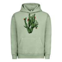 Pigment Oil Green cactus with flowers Urban Hoodie - AdoDesignShop